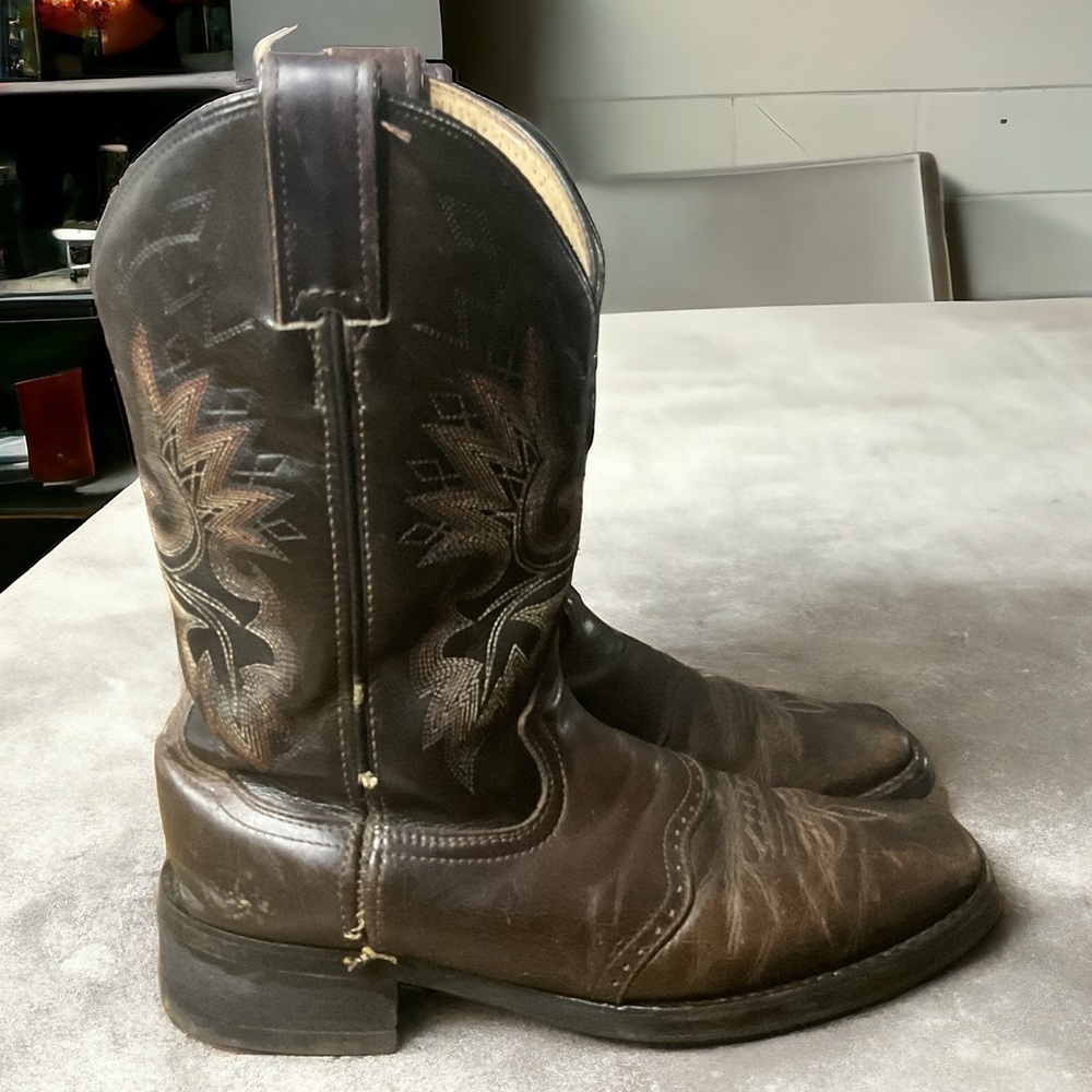 Double H Mens Oil Resistant Western Square Toe Brown Work Boot Size 8 D